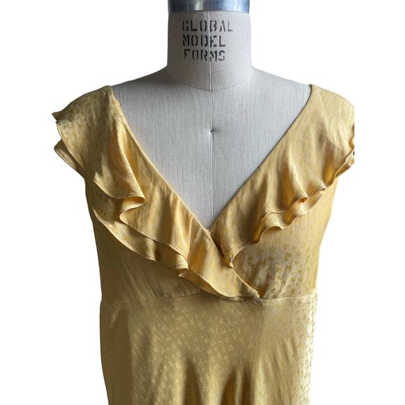 NWT Hatch Emily Dress in Canary Yellow Maxi Ruffle Sleeveless- Size 3/ Large - Picture 5 of 9